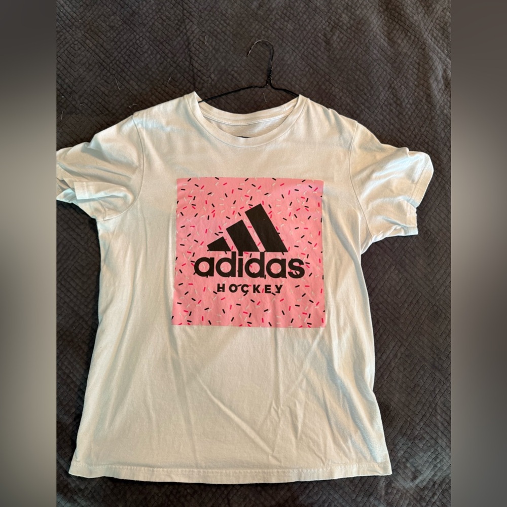 Adidas Amplifier Tee with Pink Sprinkle Design